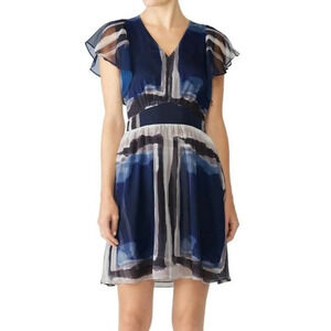 Slate & Willow Blue Watercolor Dress V-Neck Size 0